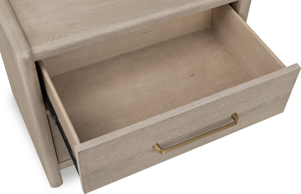 Greenwich 2 Drawer Oak Wood Nightstand in Chai - View 6