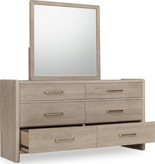 Greenwich Six Drawer Oak Wood Dresser in Chai - View 4