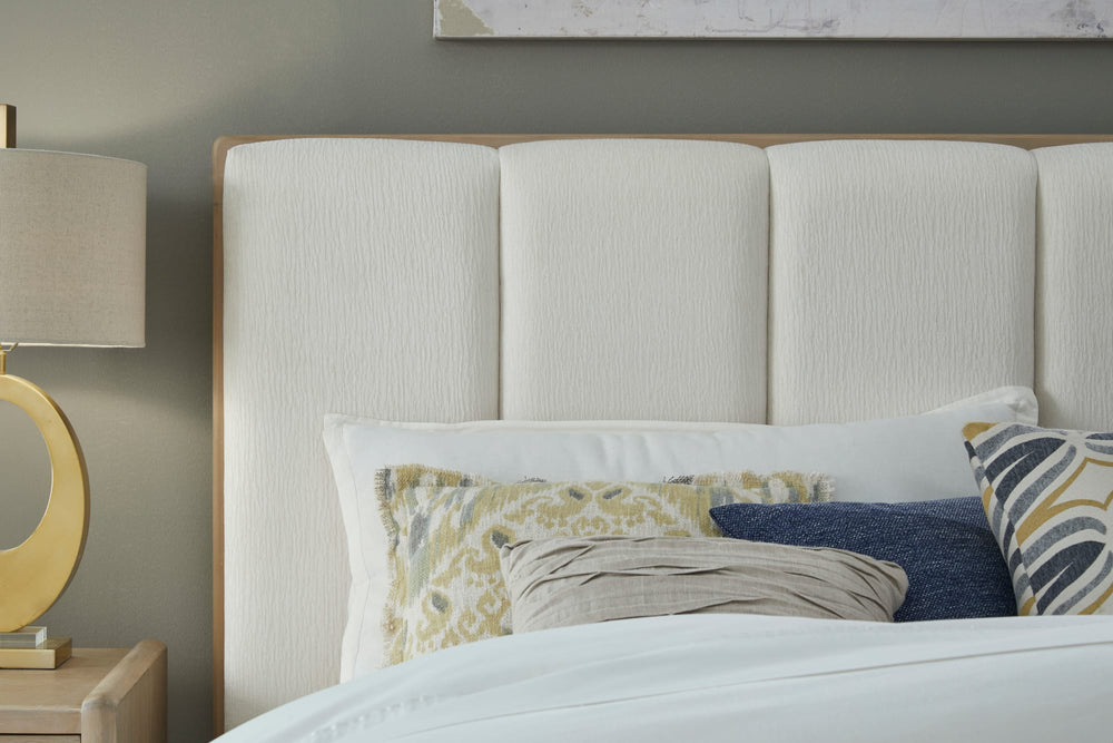 Greenwich Wood Frame Upholstered Platform Bed in Cotton and Chai - View 2