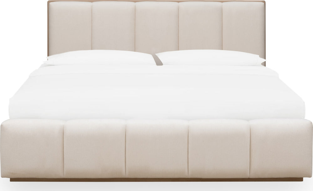 Greenwich Wood Frame Upholstered Platform Bed in Cotton and Chai - View 3