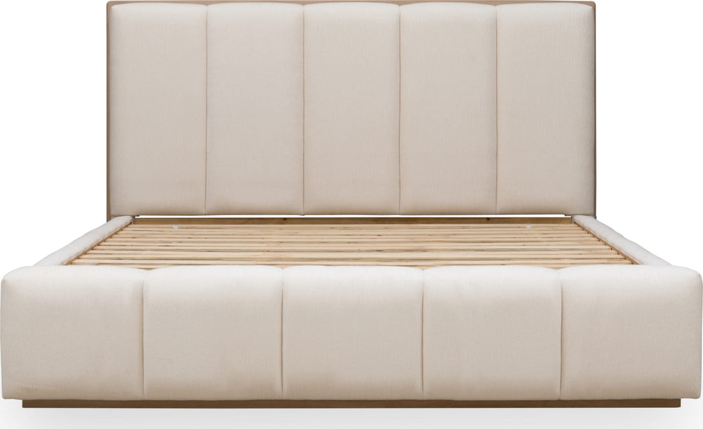 Greenwich Wood Frame Upholstered Platform Bed in Cotton and Chai - View 6