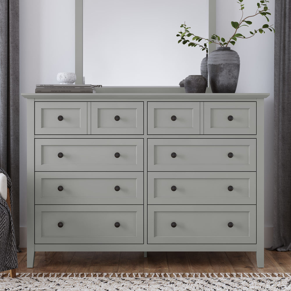 Halston Eight Drawer Dresser in Elephant Gray