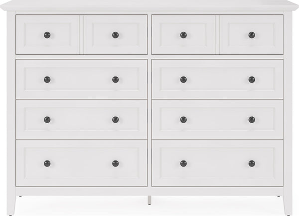 Halston Eight Drawer Dresser in Snowfall White