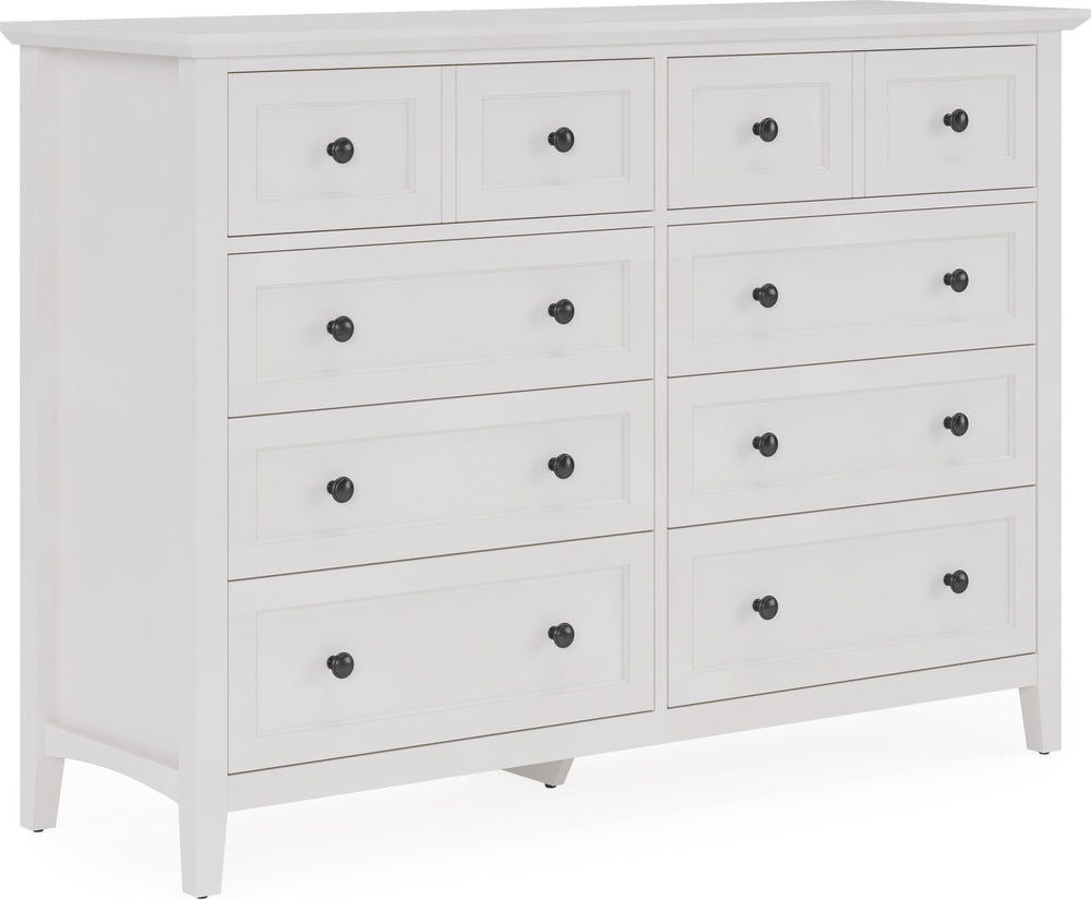Halston Eight Drawer Dresser in Snowfall White - View 6