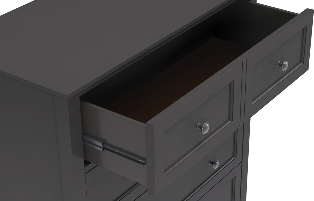 Halston Five Drawer Chest in Raven Black - View 2