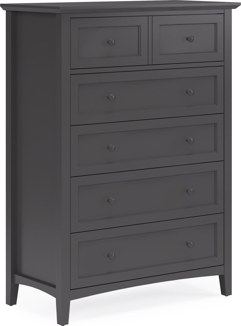 Halston Five Drawer Chest in Raven Black - View 3