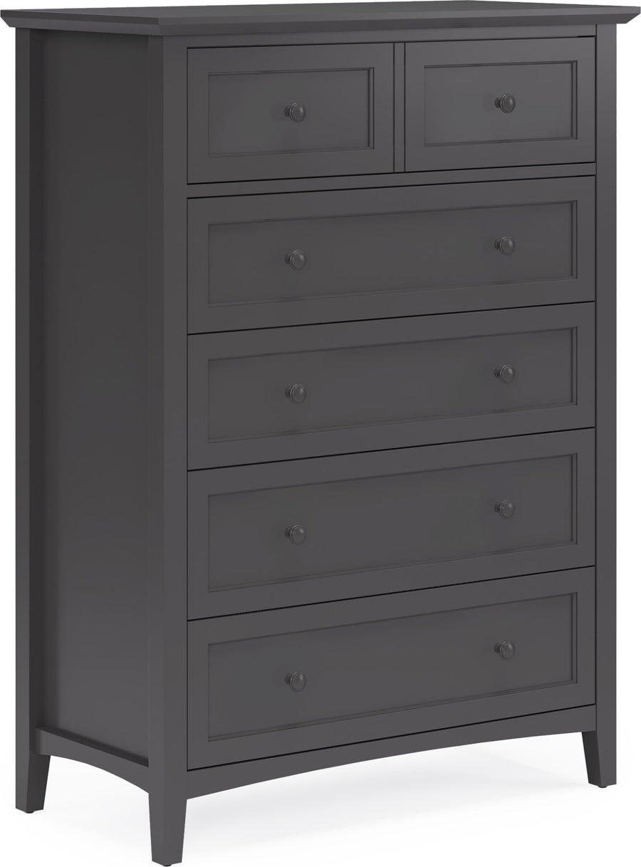 Halston Five Drawer Chest in Raven Black - View 3