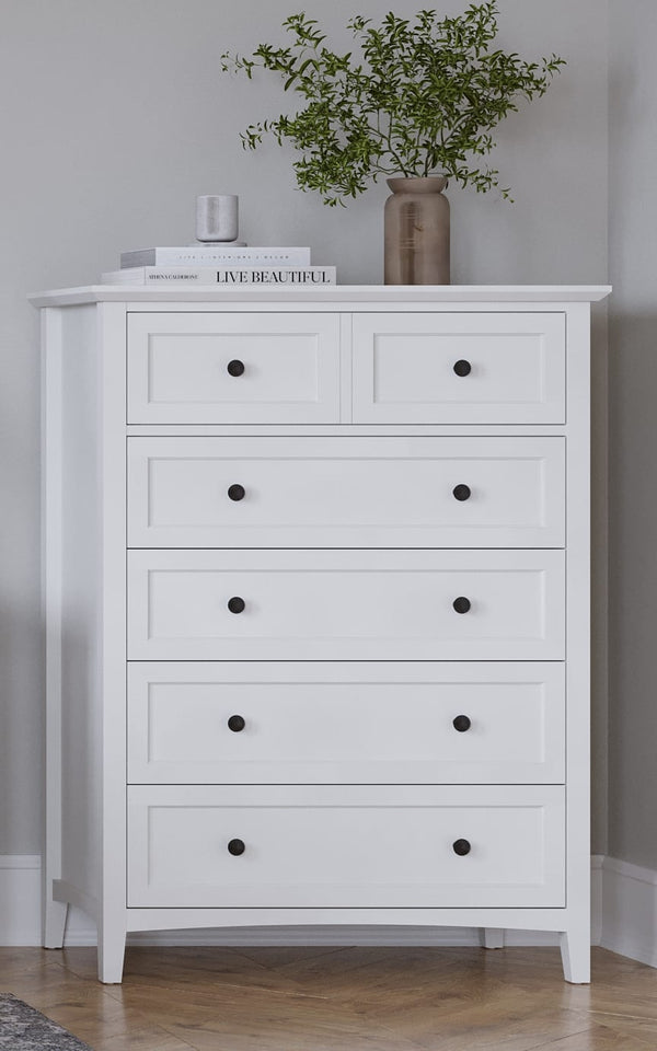Halston Five Drawer Chest in Snowfall White alternate view