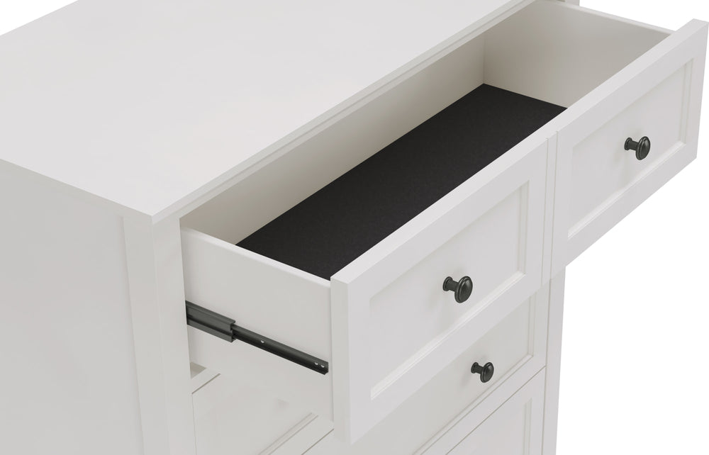 Halston Five Drawer Chest in Snowfall White - View 2
