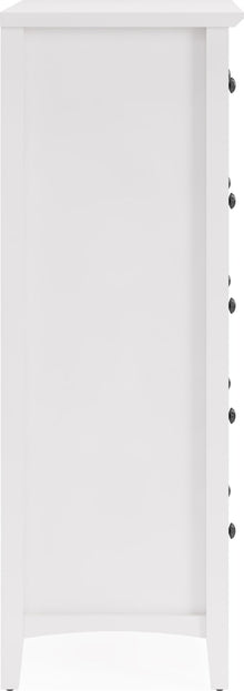 Halston Five Drawer Chest in Snowfall White - View 4