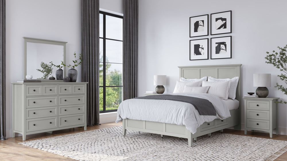 Halston Four Drawer Platform Storage Bed in Elephant Gray - View 9