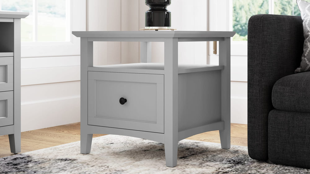 Halston Square End Table - Elephant Grey