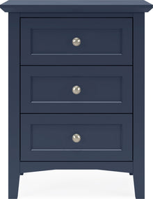 Halston Three Drawer Nightstand in Blueberry - View 2