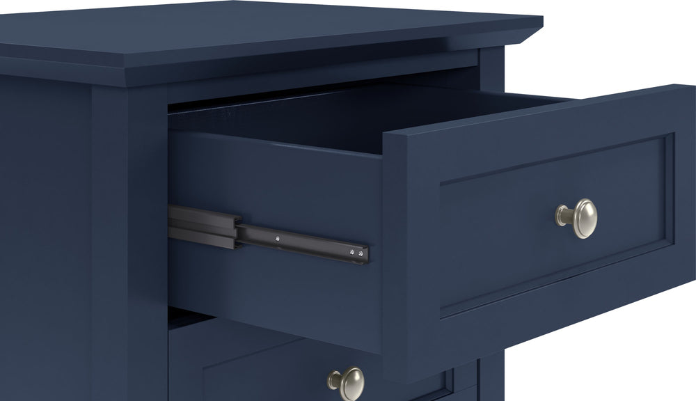 Halston Three Drawer Nightstand in Blueberry - View 5
