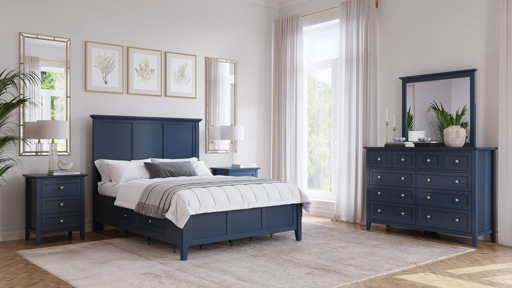 Halston Three Drawer Nightstand in Blueberry - View 9