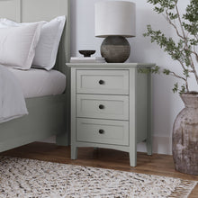Halston Three Drawer Nightstand in Elephant Grey