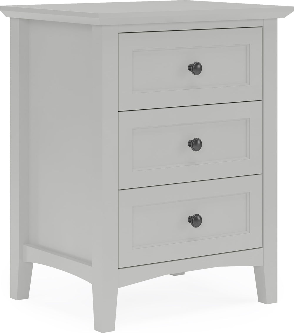 Halston Three Drawer Nightstand in Elephant Grey - View 3