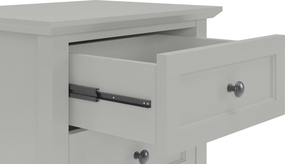 Halston Three Drawer Nightstand in Elephant Grey - View 5