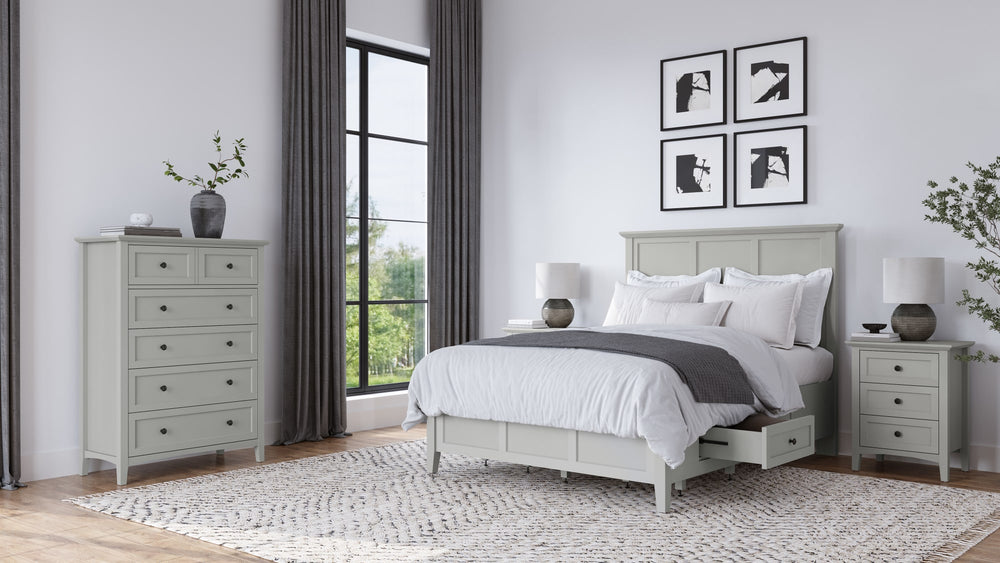 Halston Three Drawer Nightstand in Elephant Grey - View 9