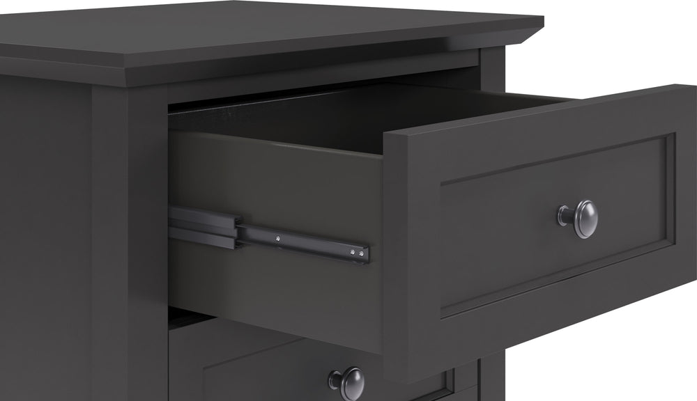 Halston Three Drawer Nightstand in Raven Black - View 2