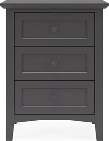 Halston Three Drawer Nightstand in Raven Black - View 3
