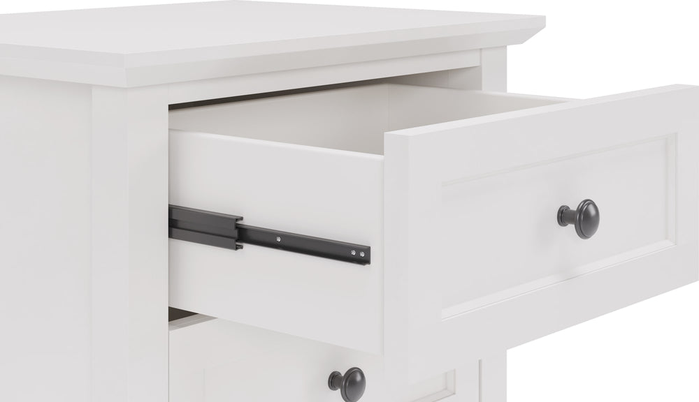 Halston Three Drawer Nightstand in Snowfall White - View 2