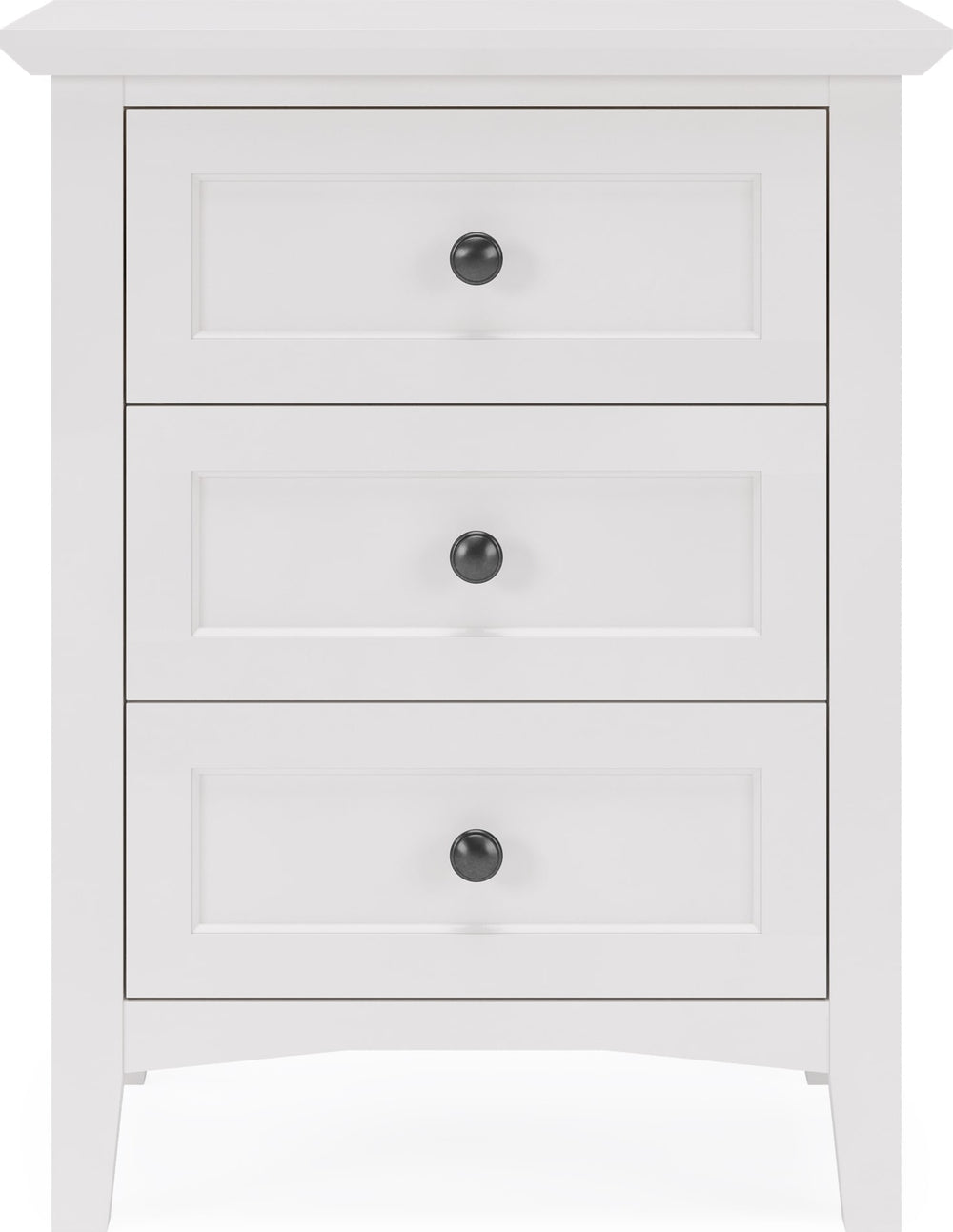 Halston Three Drawer Nightstand in Snowfall White - View 3