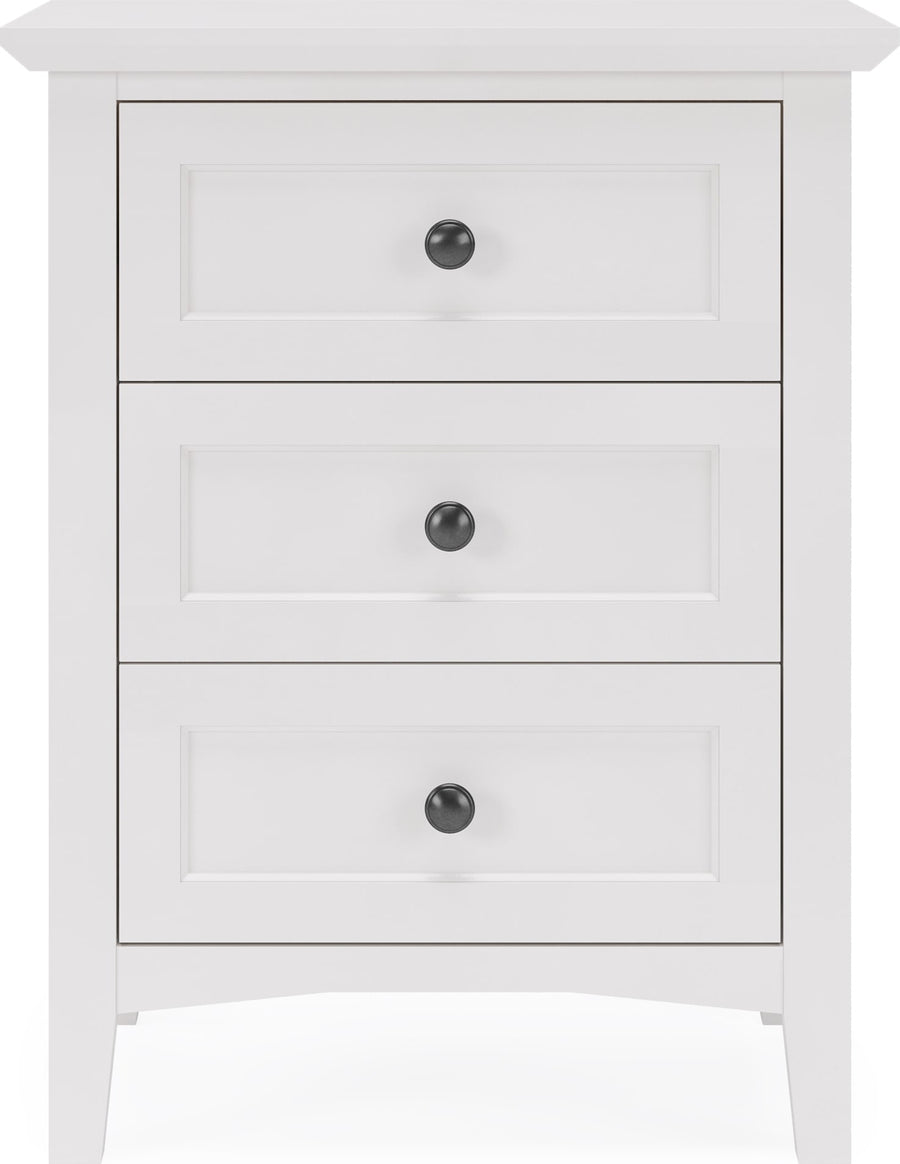 Halston Three Drawer Nightstand in Snowfall White - View 3