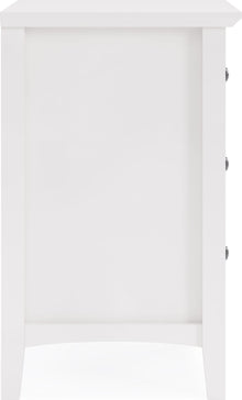 Halston Three Drawer Nightstand in Snowfall White - View 4