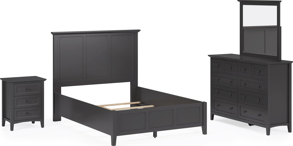 Halston Three Panel Bed in Raven Black - View 10
