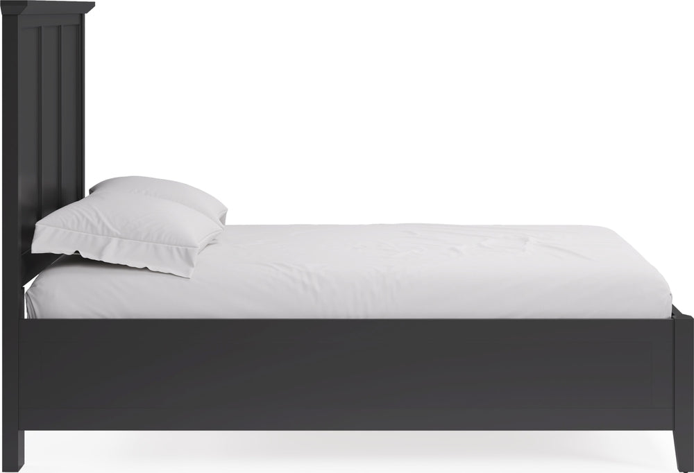 Halston Three Panel Bed in Raven Black - View 4