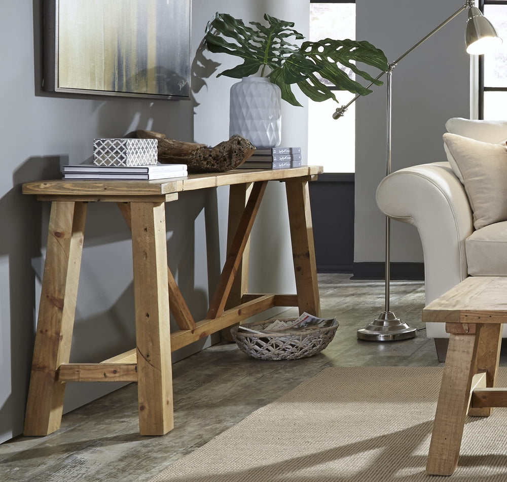 Hadley Reclaimed Wood Console Table in Rustic Tawny