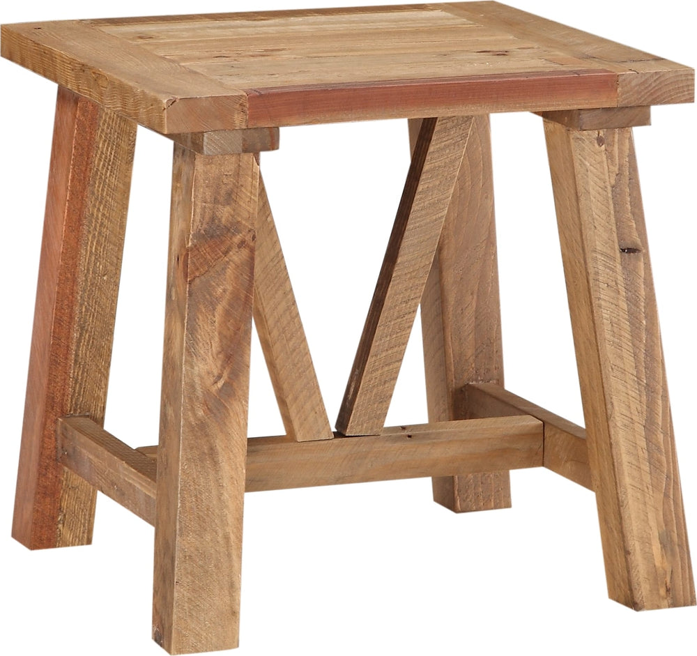 Hadley Reclaimed Wood Square Side Table in Rustic Tawny - View 3