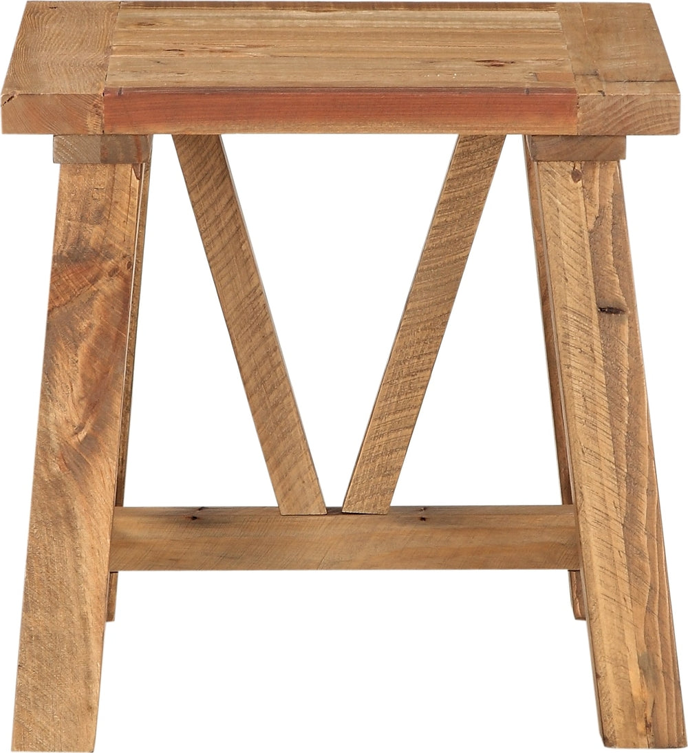 Hadley Reclaimed Wood Square Side Table in Rustic Tawny - View 4