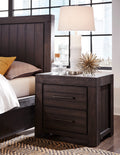 Hudson Two Drawer Nightstand in Basalt Grey