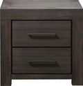 Hudson Two Drawer Nightstand in Basalt Grey
