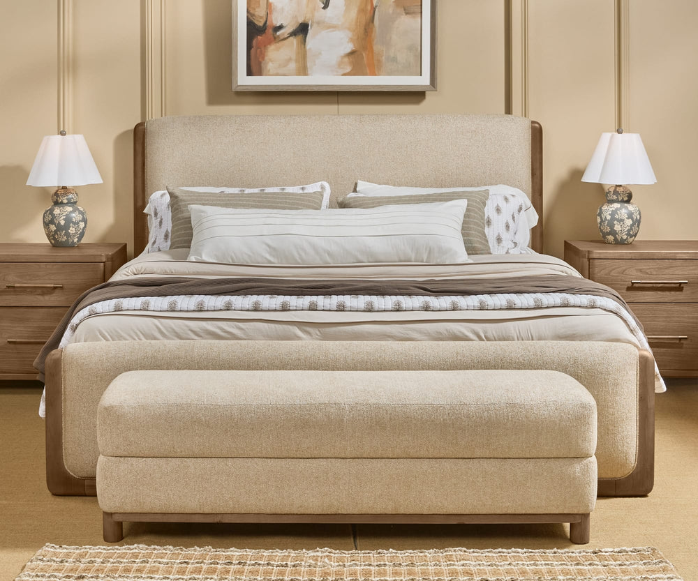 Holland Upholstered Queen Bed - Swtr/C Glw - View 2