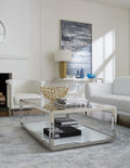 Jefferson Coffee Table in Acrylic/White Glass/PSS