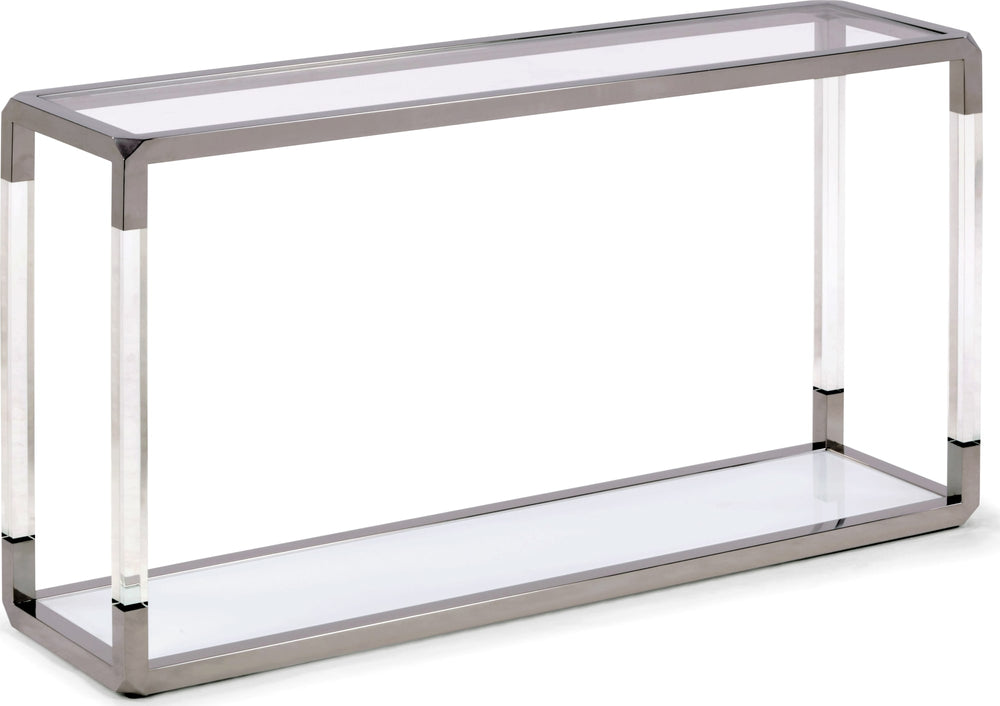 Jefferson Console Table in Acrylic/White Glass/PSS - View 4
