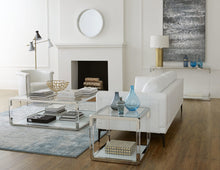 Jefferson End Table in Acrylic/White Glass/PSS - View 2
