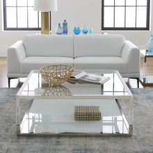 Jefferson Square Coffee Table in Acrylic/White Glass/PSS