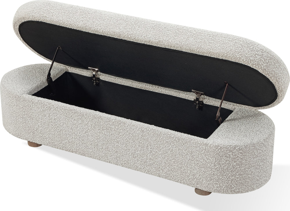 Kiki Upholstered Hinged Storage Bench in Cotton Ball Boucle (2026) - View 3
