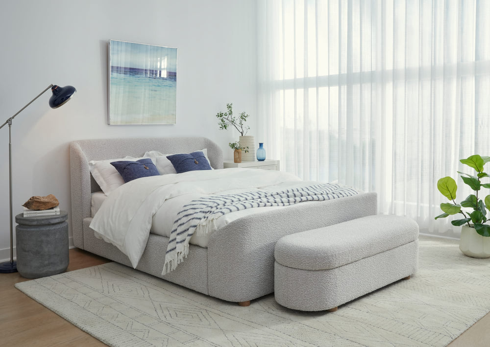 Kiki Upholstered Hinged Storage Bench in Cotton Ball Boucle (2026) - View 6