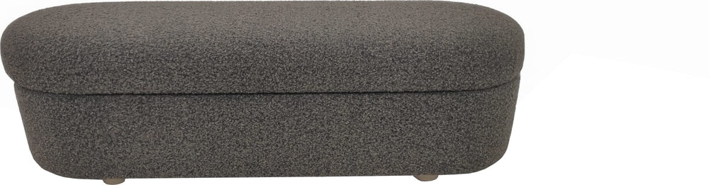 Kiki Upholstered Hinged Storage Bench in Pumpernickel Boucle (2026) - View 3