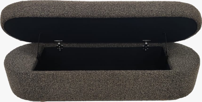 Kiki Upholstered Hinged Storage Bench in Pumpernickel Boucle (2026) - View 5