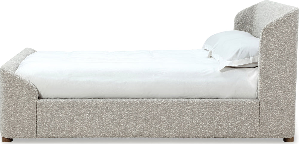 Kiki Upholstered Platform Bed in Cotton Ball Boucle - View 4
