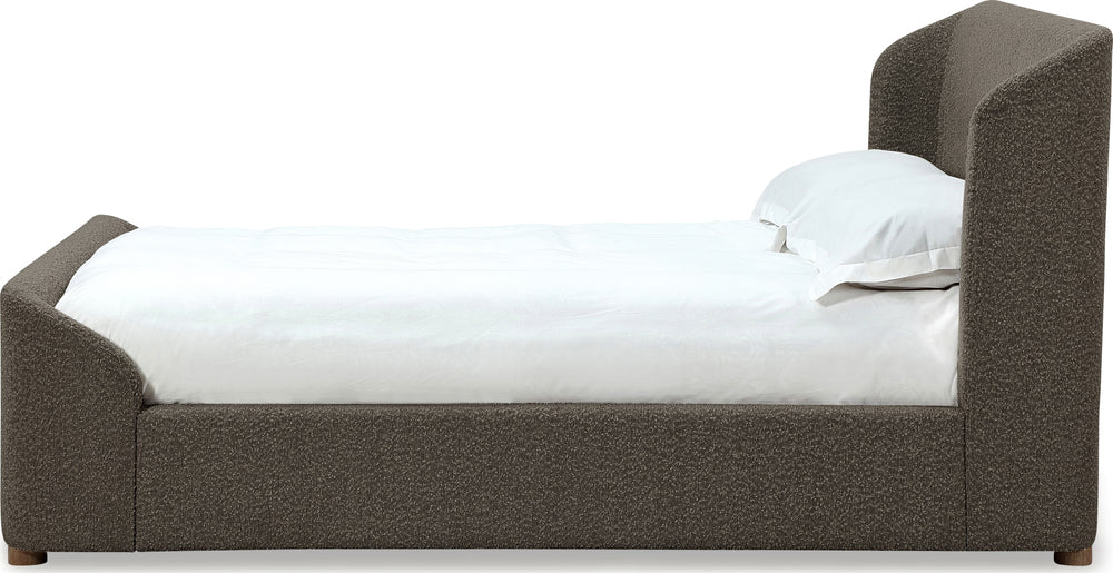 Kiki Upholstered Platform Bed in Pumpernickel Boucle - View 3