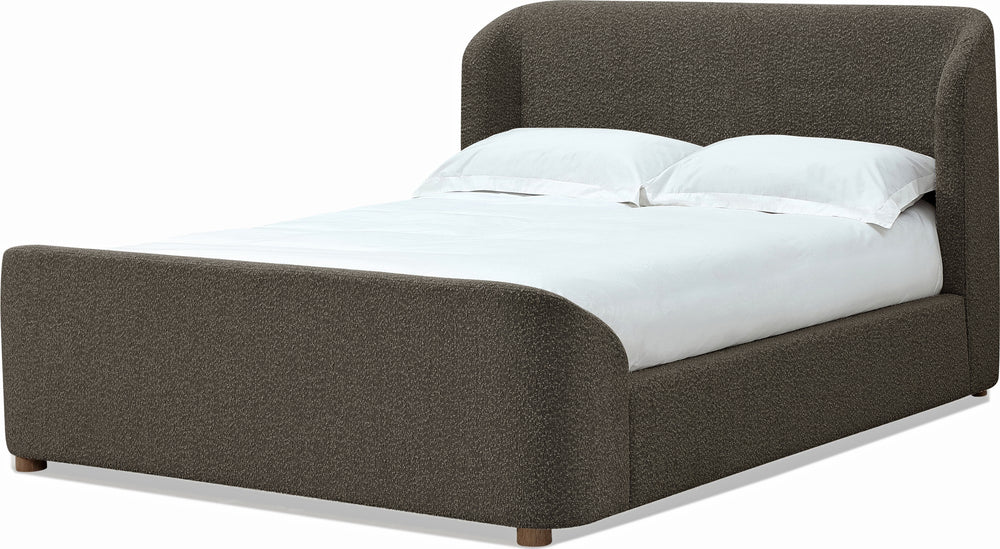 Kiki Upholstered Platform Bed in Pumpernickel Boucle - View 5