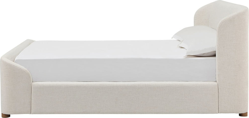 Kiki Upholstered Platform Bed in Whipped Honey Linen - View 3