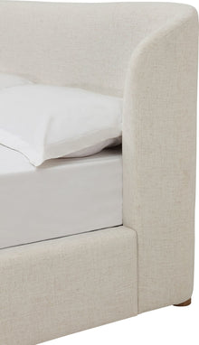 Kiki Upholstered Platform Bed in Whipped Honey Linen - View 4
